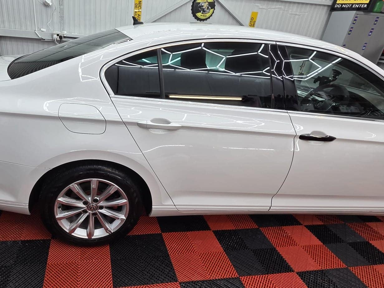 A white saloon after a valet in the studio in Connah's Quay