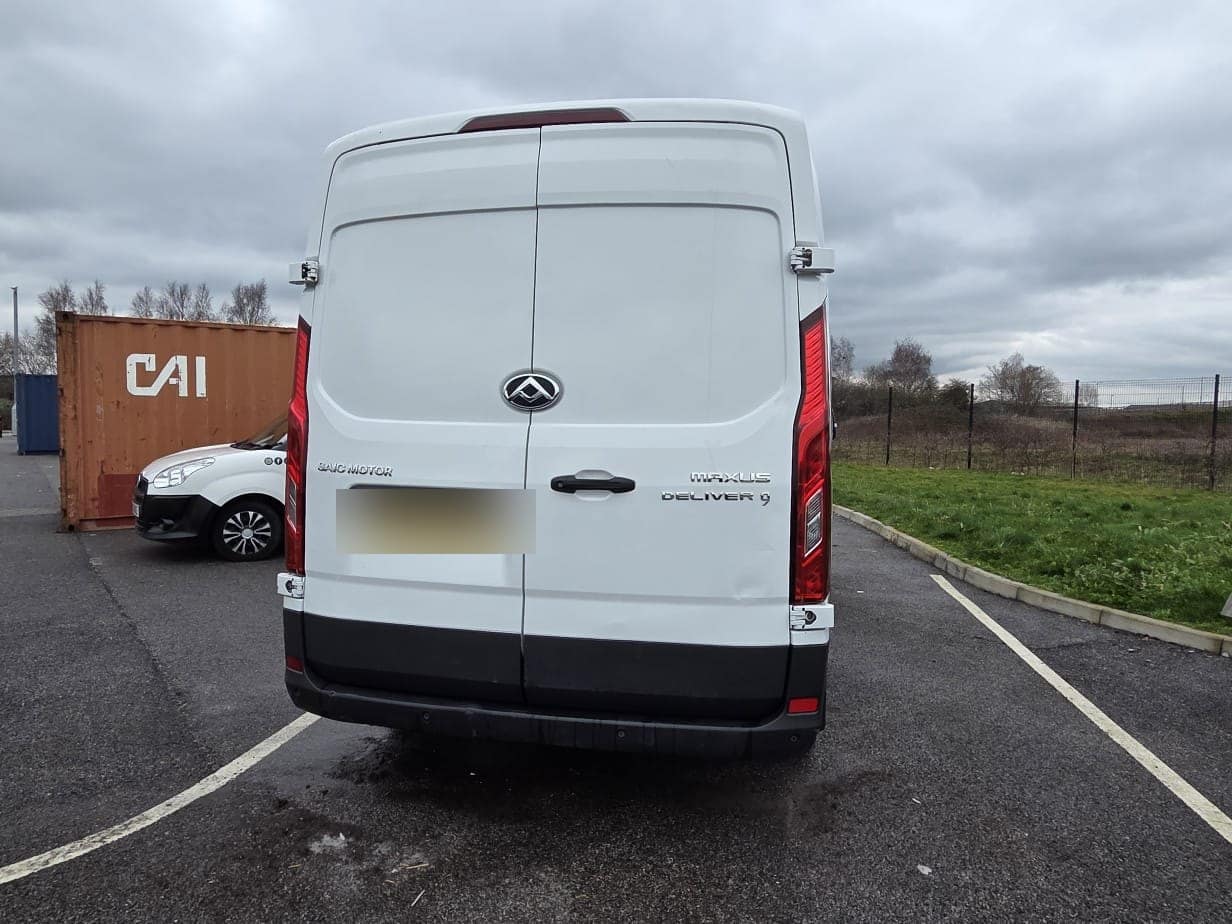 A panel van after a mobile valet at a business car park